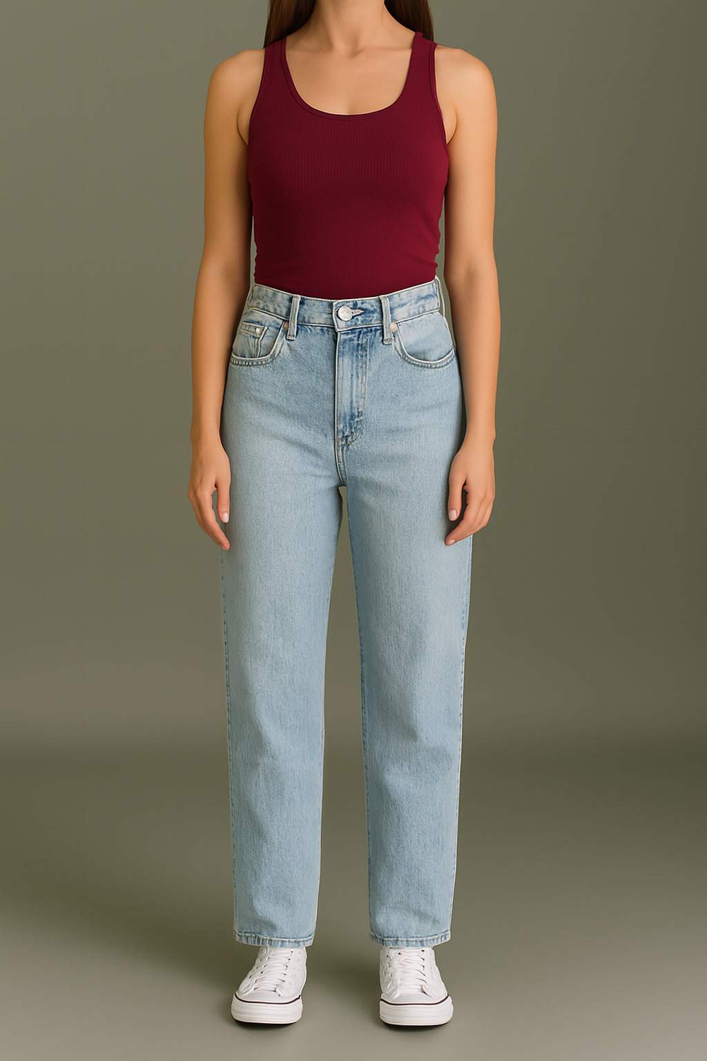 Light Blue Ankle Fit Jeans