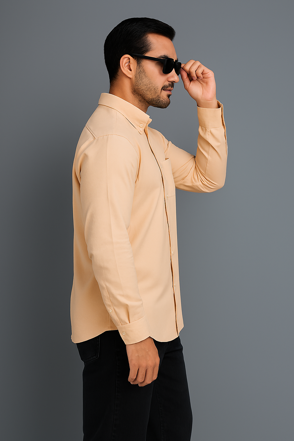 Peach Regular Fit Solid Shirt