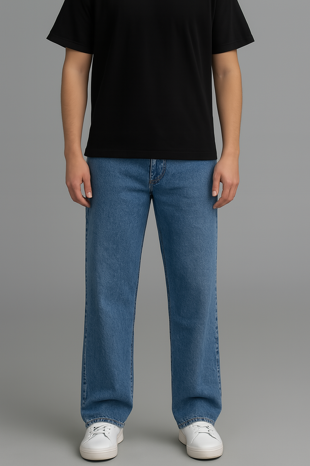 Sky Blue Baggy Fit Jeans