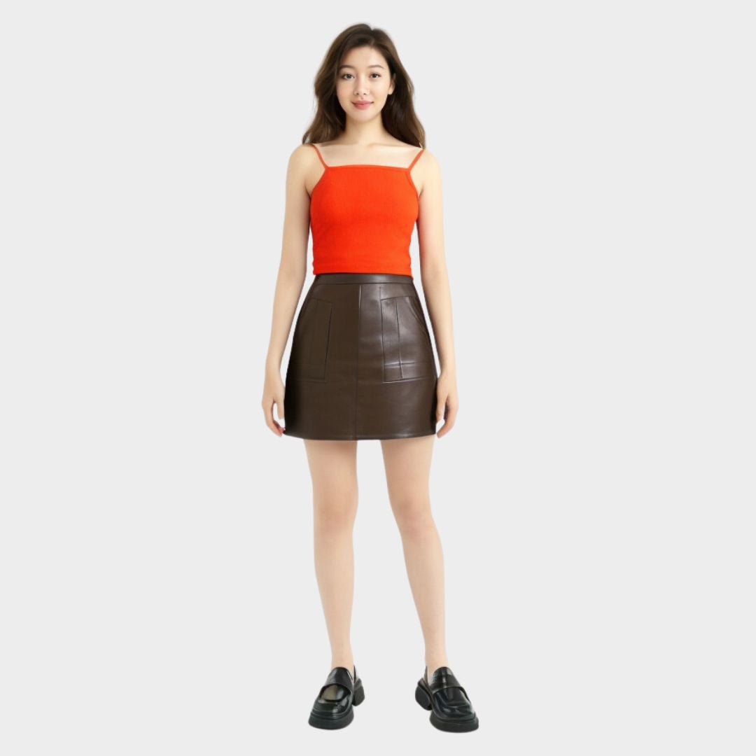 Orange Fitted Crop Top
