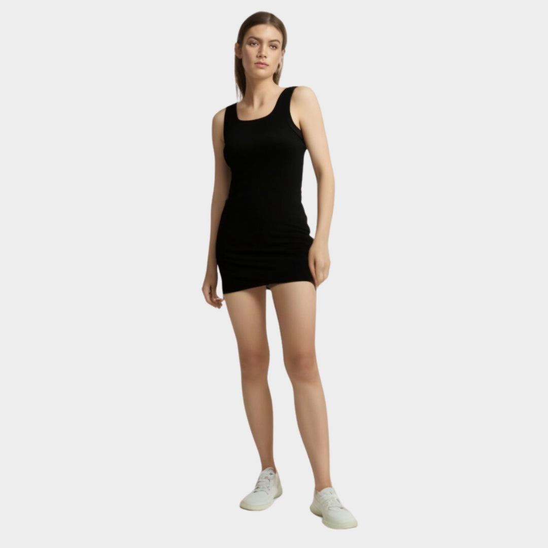 Black Solid Bodyfit Dress