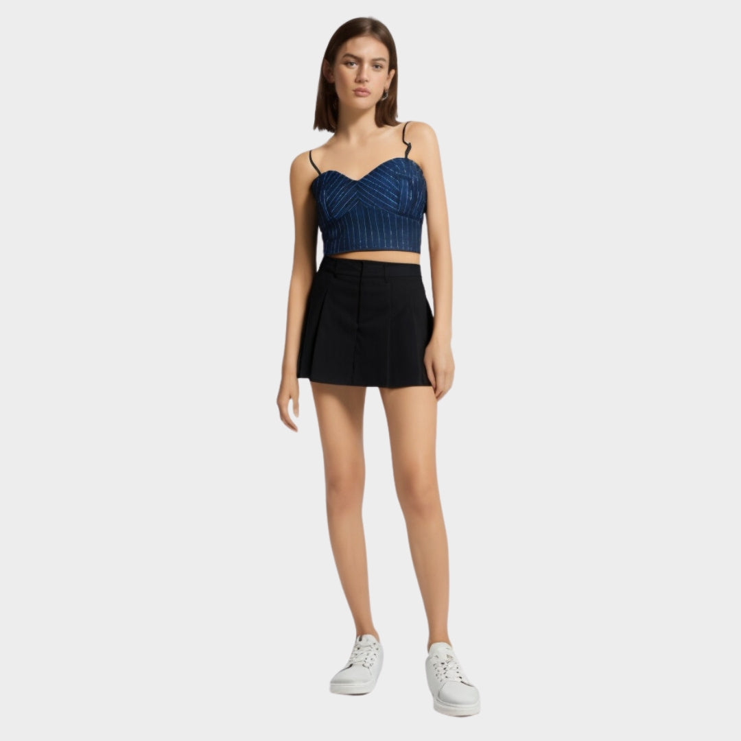 Blue Striped Bralette Top