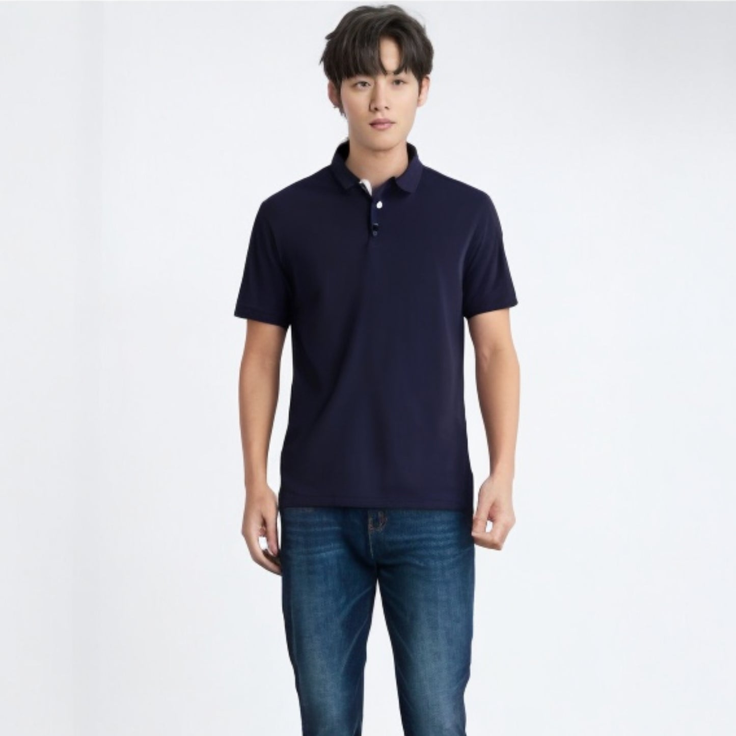 Solid Navy Blue Polo Tshirt