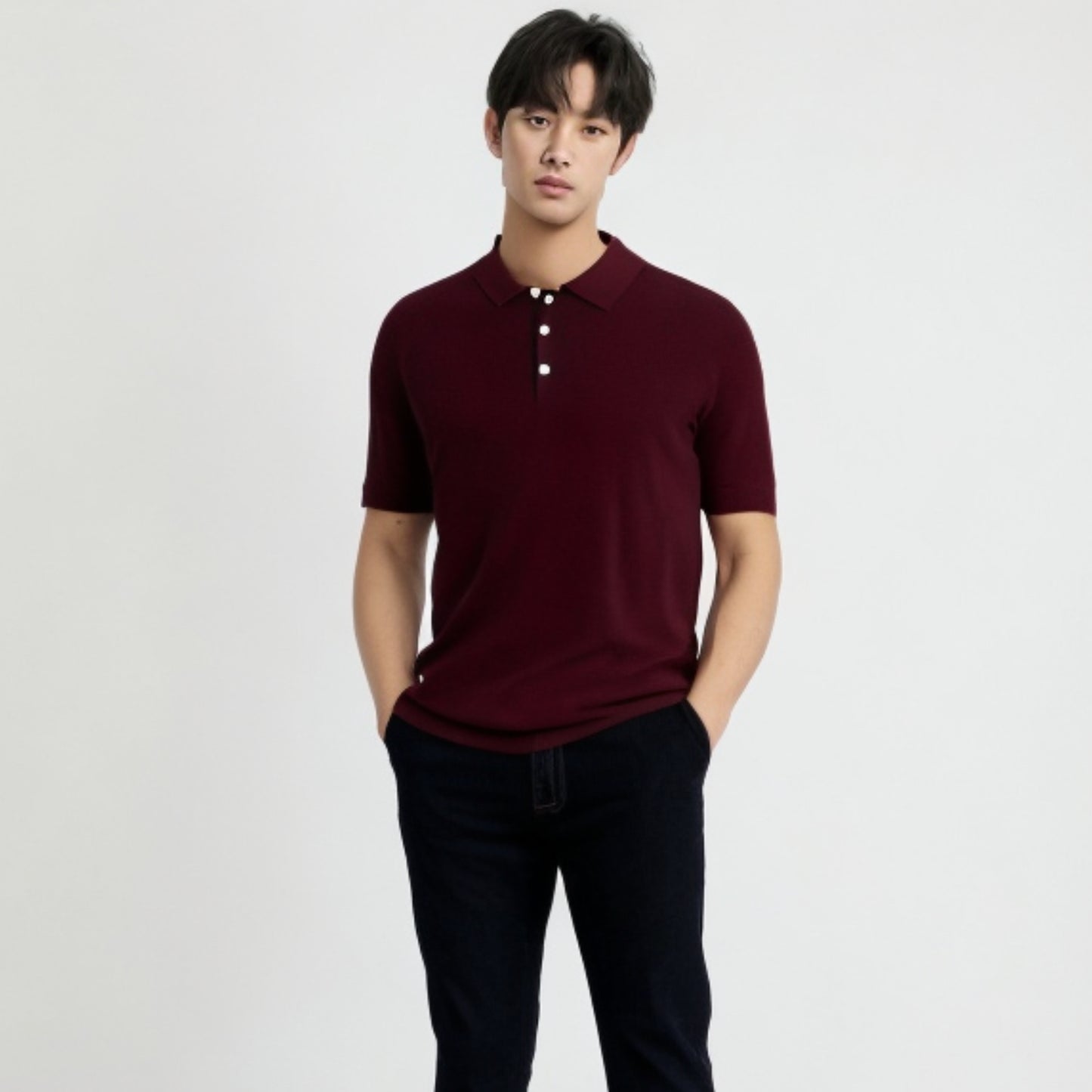 Solid Maroon Polo Tshirt