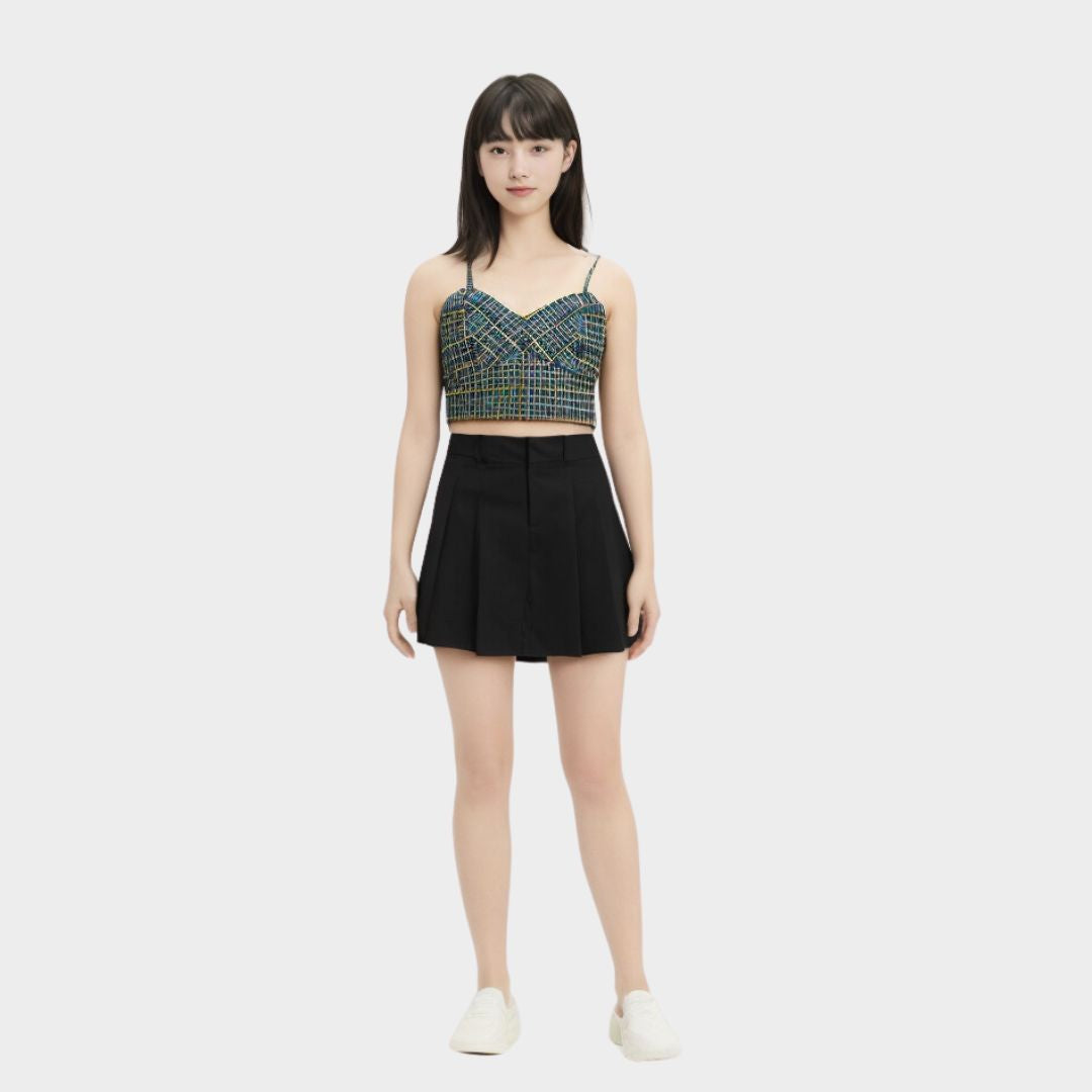 Checked Crop Top