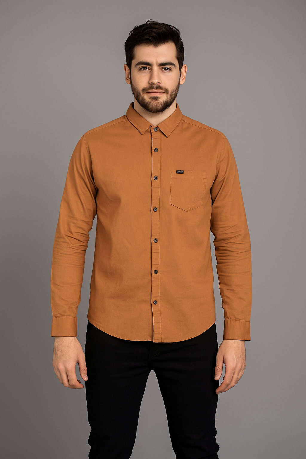 Rust Regular Fit Solid Shirt