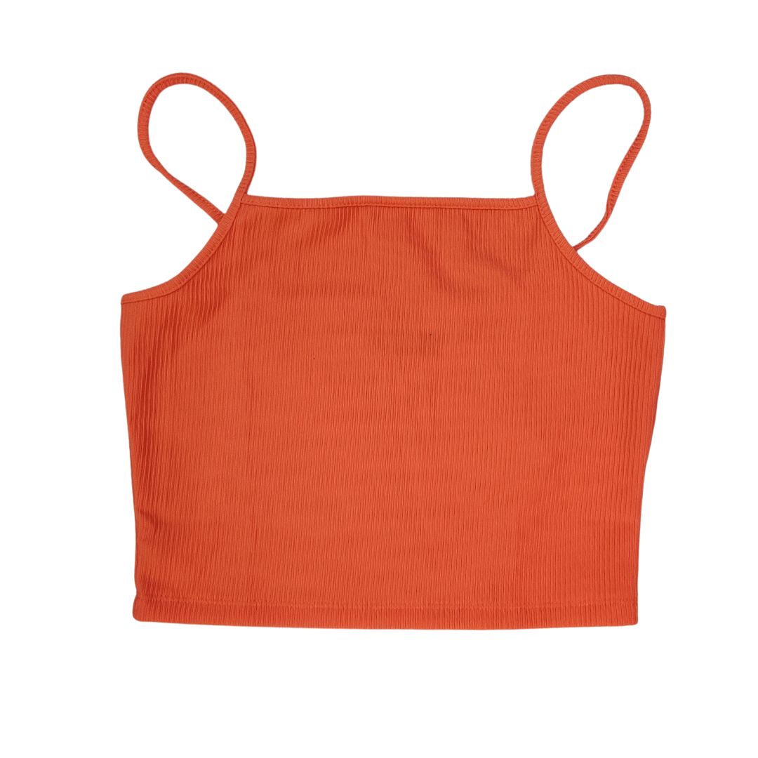 Orange Fitted Crop Top