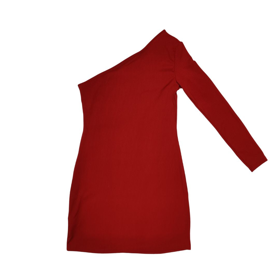 Red One Sleeve Bodyfit Dress