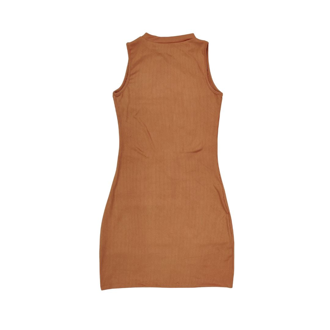 Peach Solid Bodyfit Dress