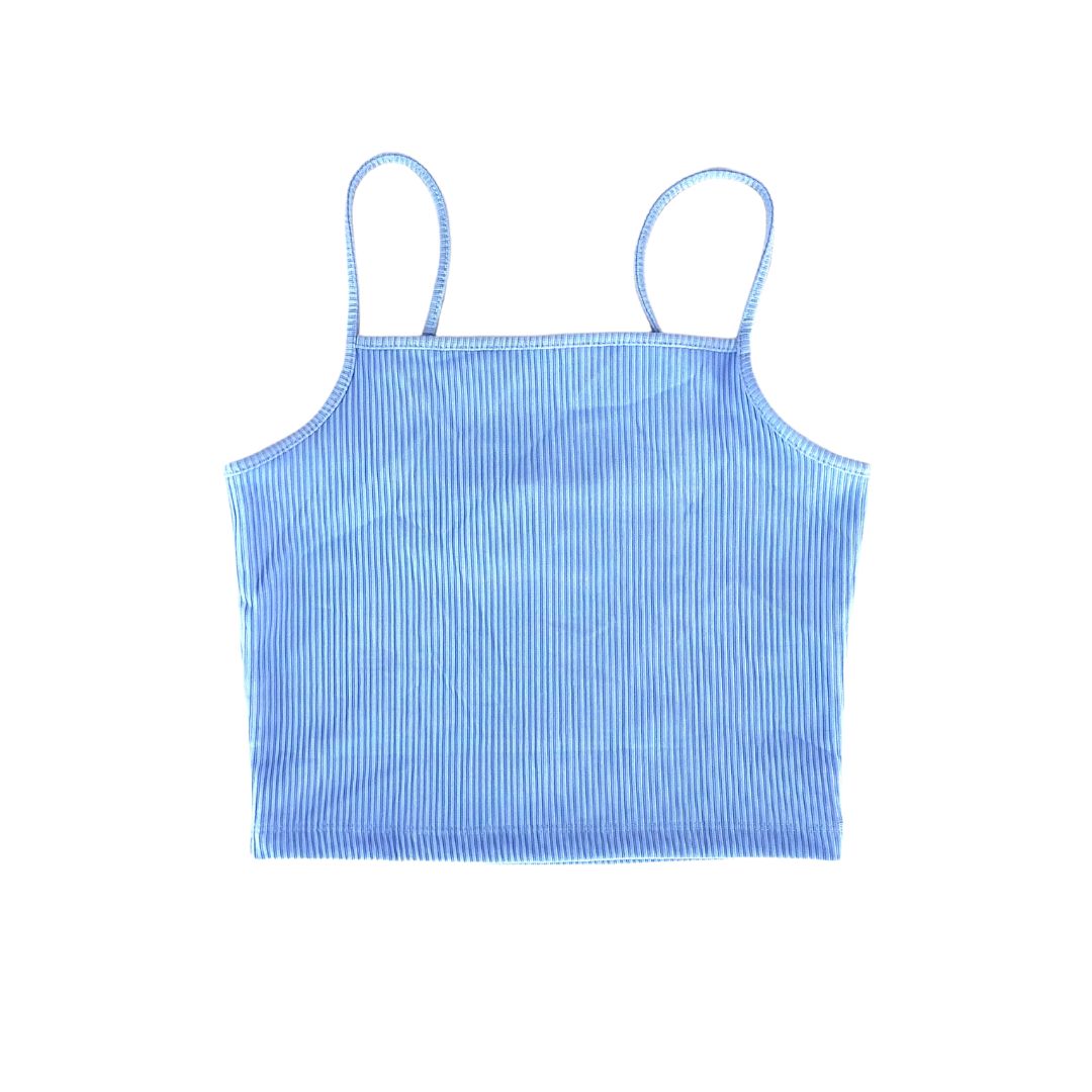 Blue Fitted Crop Top