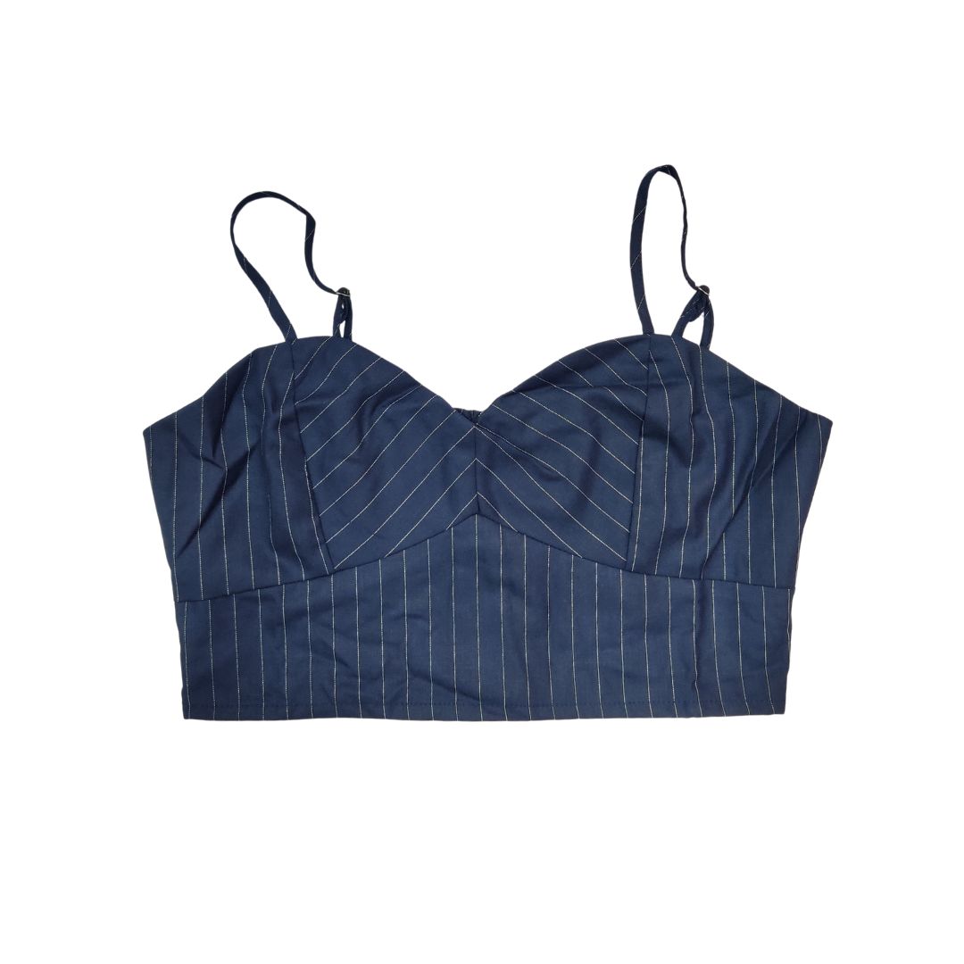 Blue Striped Bralette Top