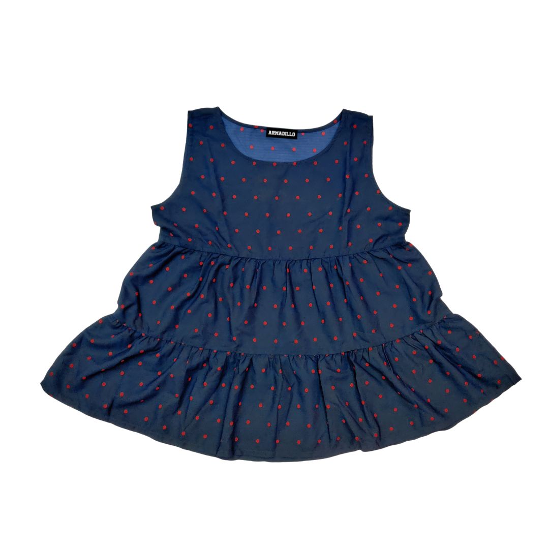 Blue Sleeveless Floral Top