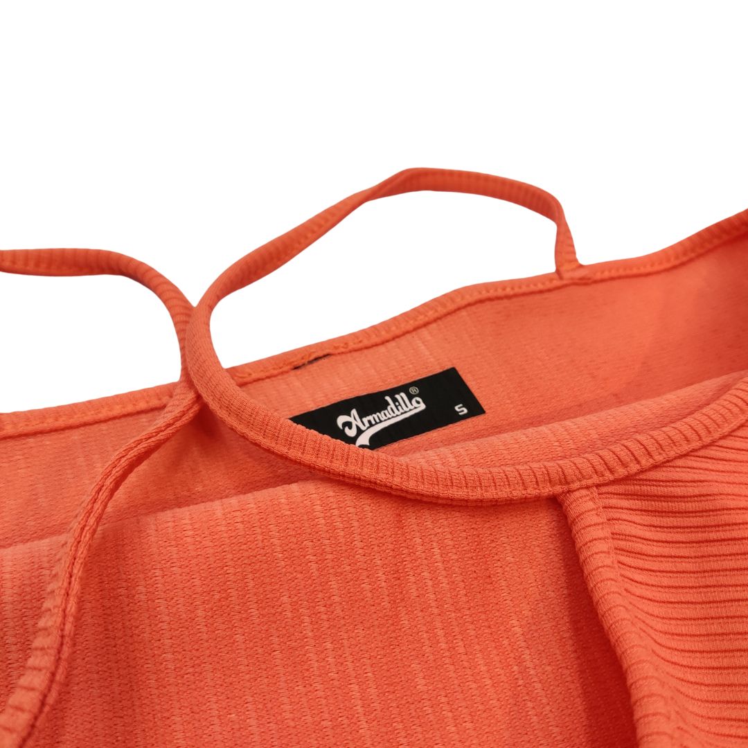 Orange Fitted Crop Top