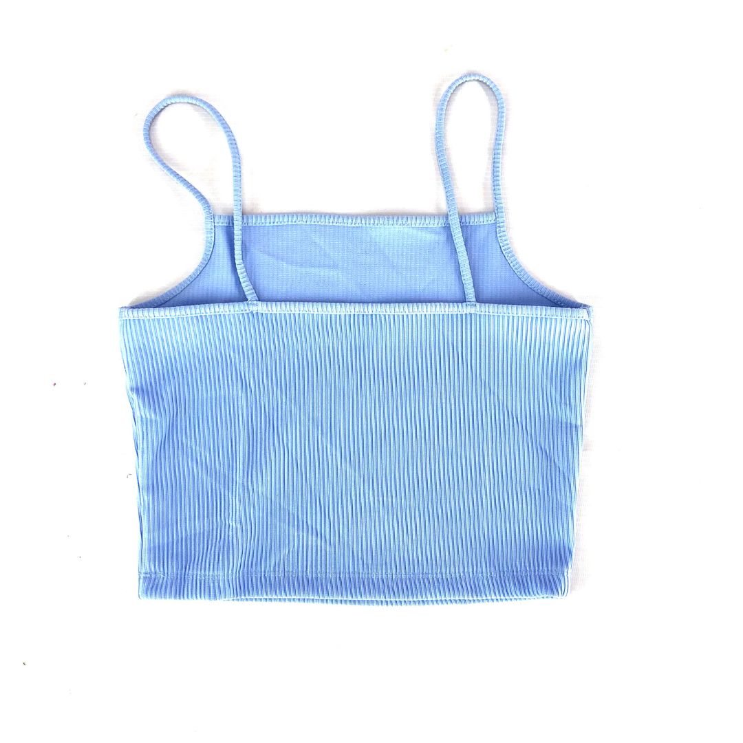 Blue Fitted Crop Top