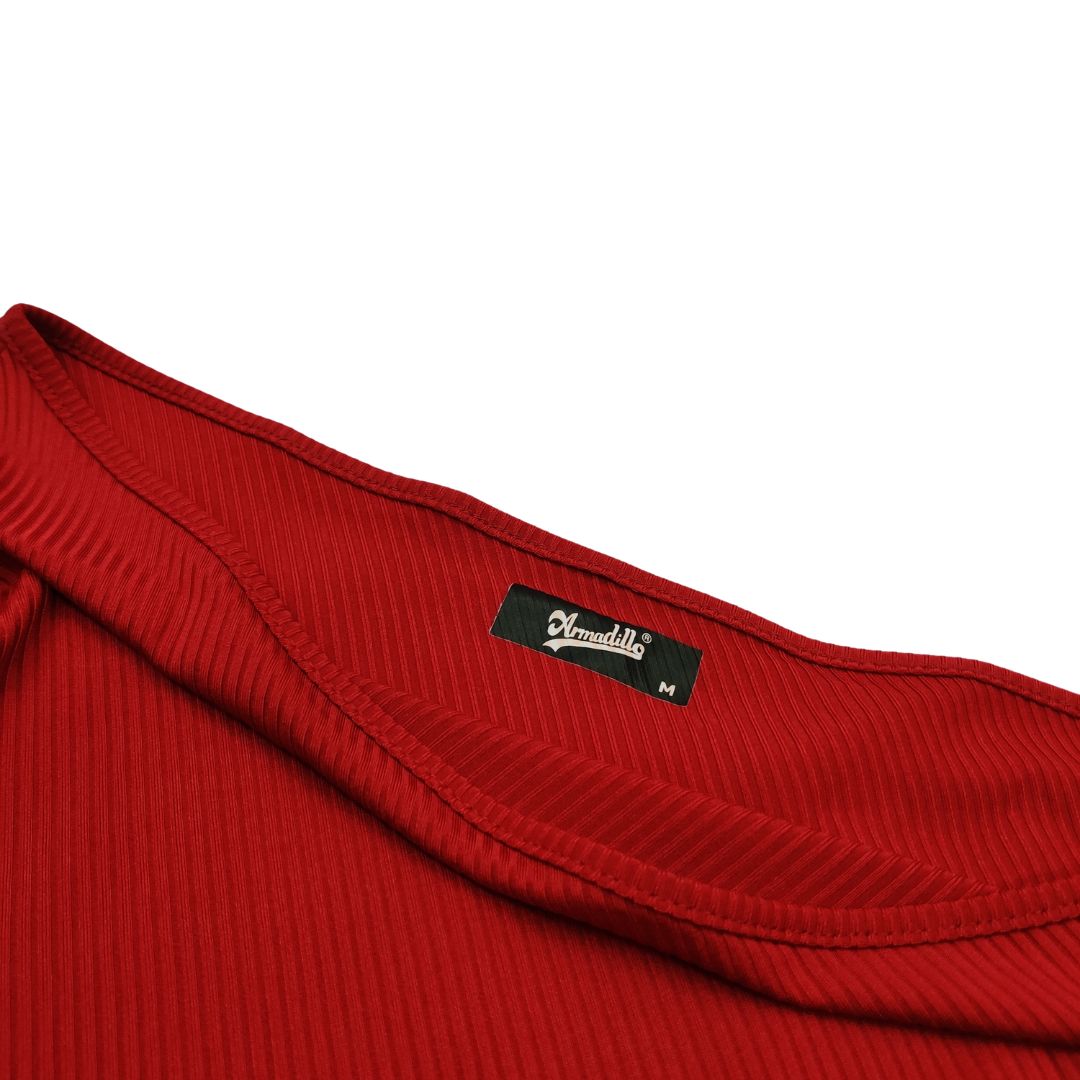 Red One Sleeve Bodyfit Dress