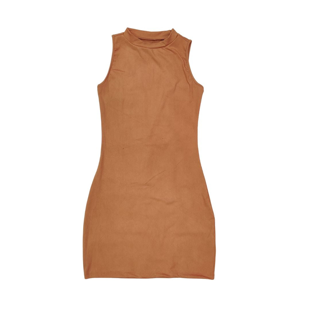 Peach Solid Bodyfit Dress