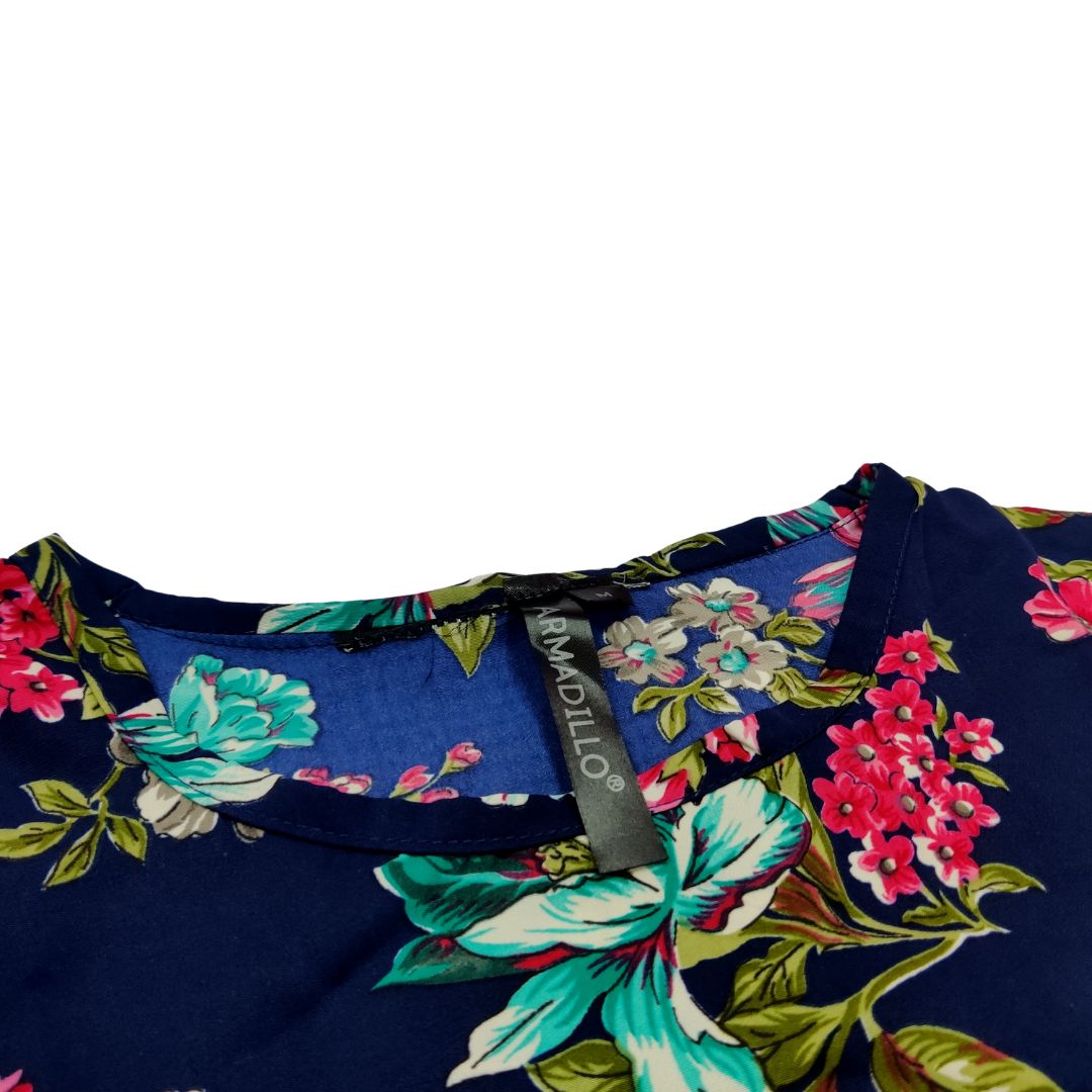 Blue Printed Floral Top
