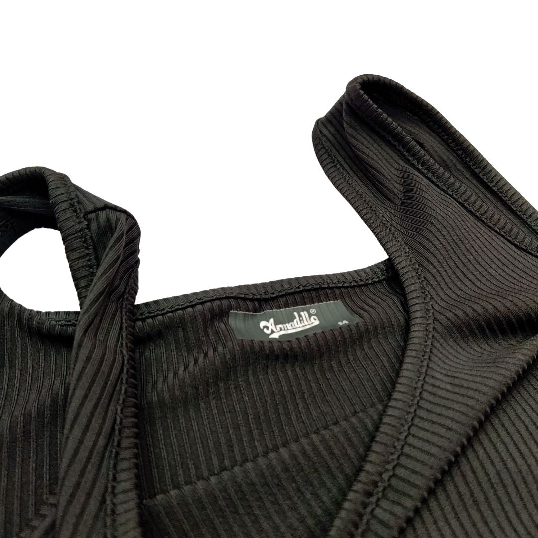 Black Solid Bodyfit Dress