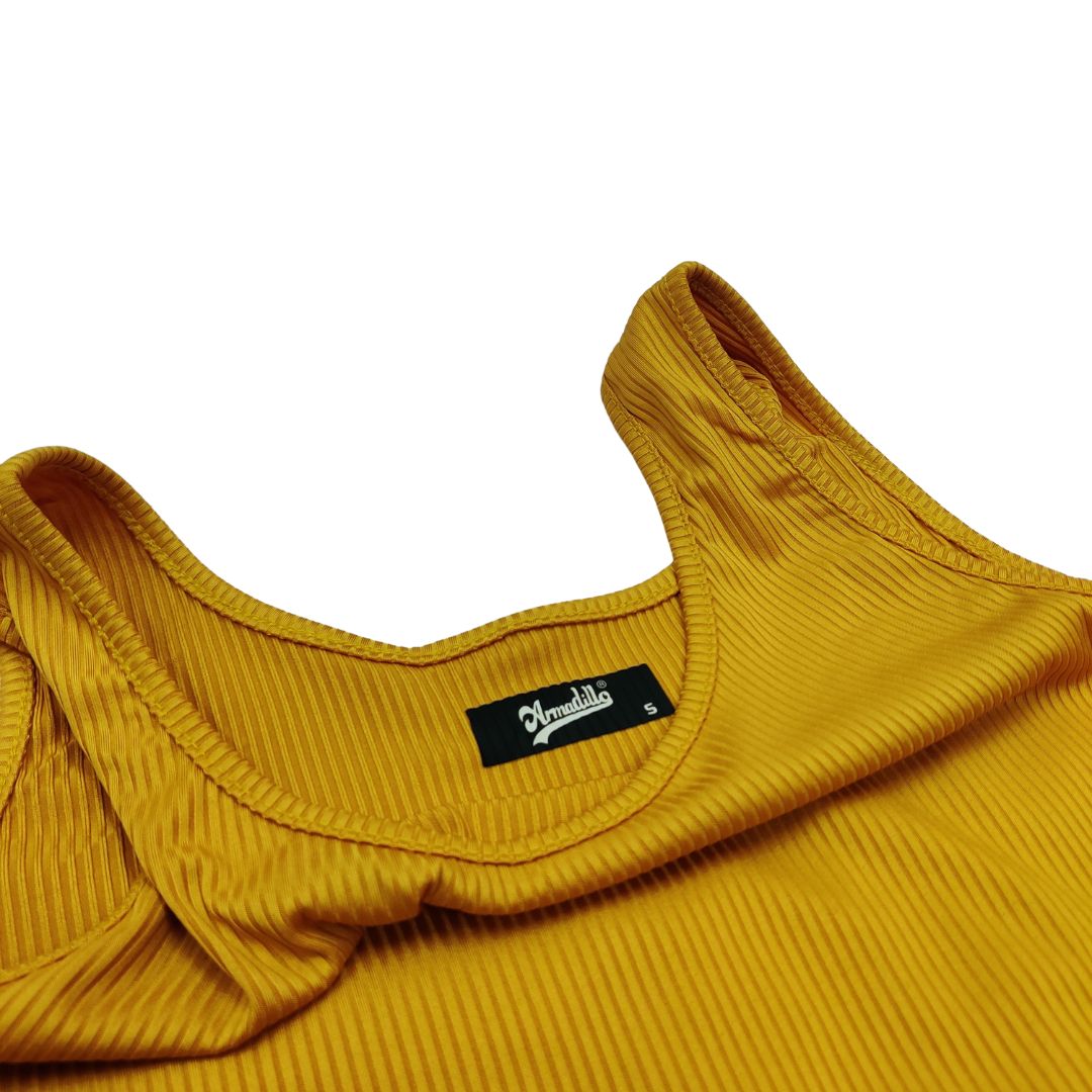 Yellow Solid Bodyfit Dress