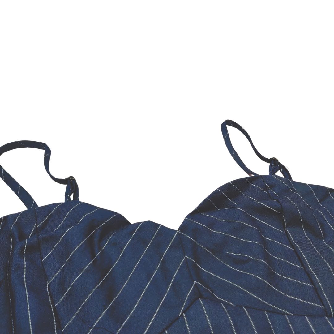 Blue Striped Bralette Top