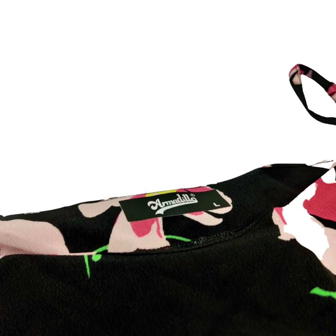 Black Floral Sleevesless Dress