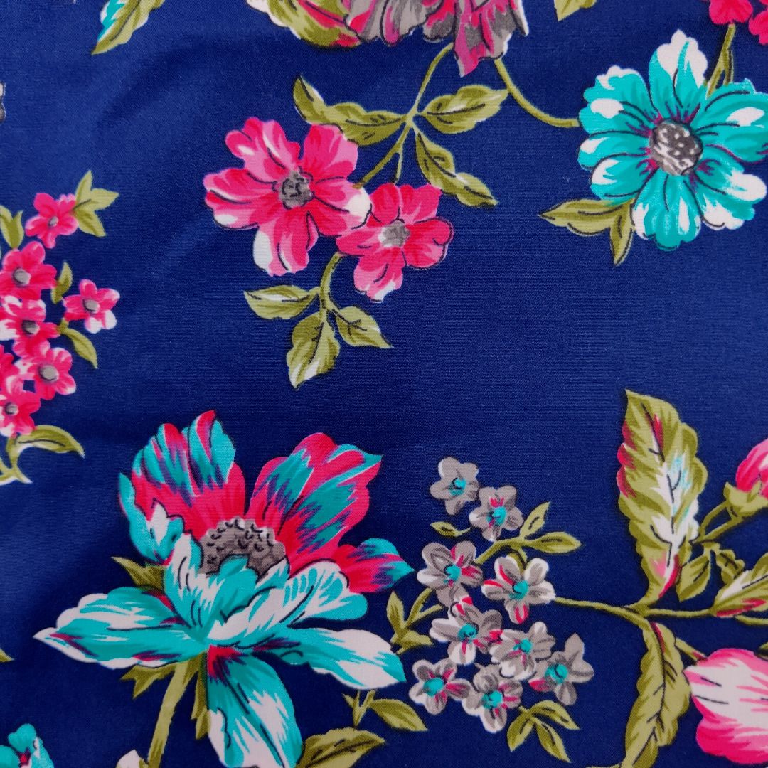 Blue Printed Floral Top
