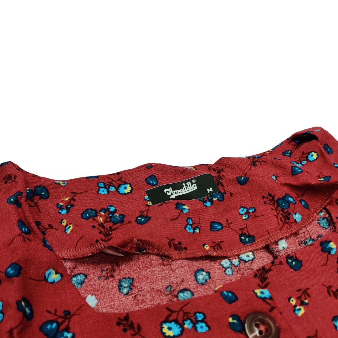 Maroon Printed Top