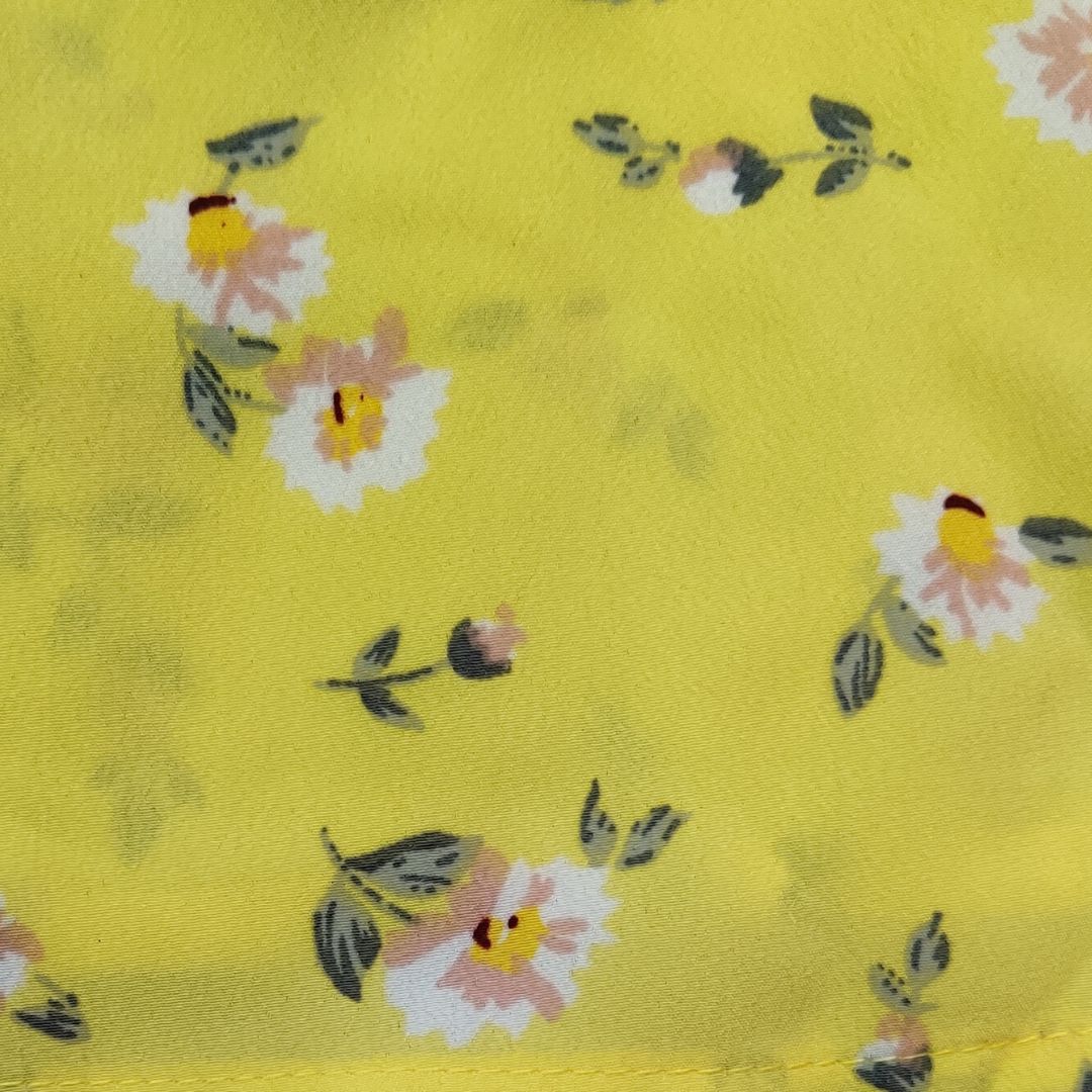 Yellow Floral Puff Sleeve Crop Top