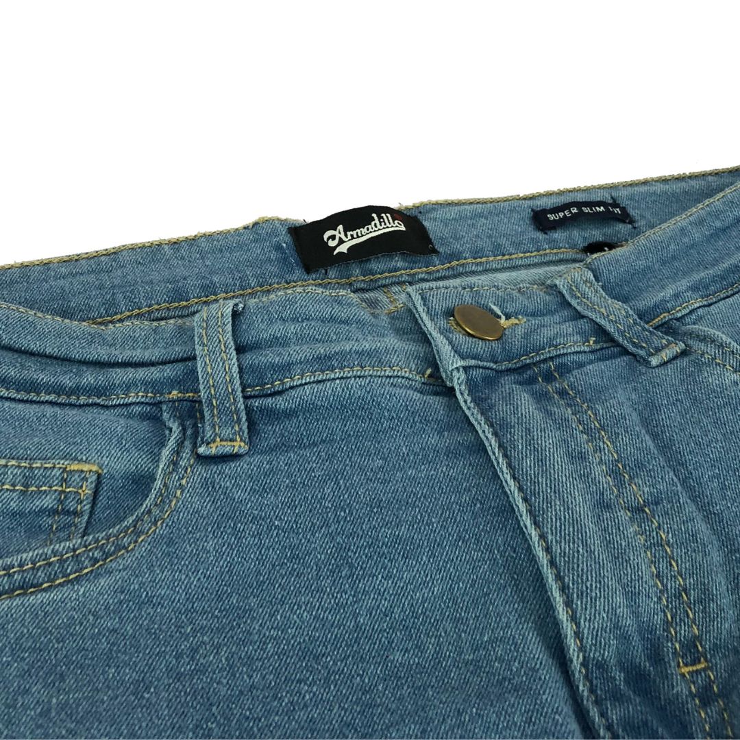 Plain Blue Skinny Fit Stretchable Jeans
