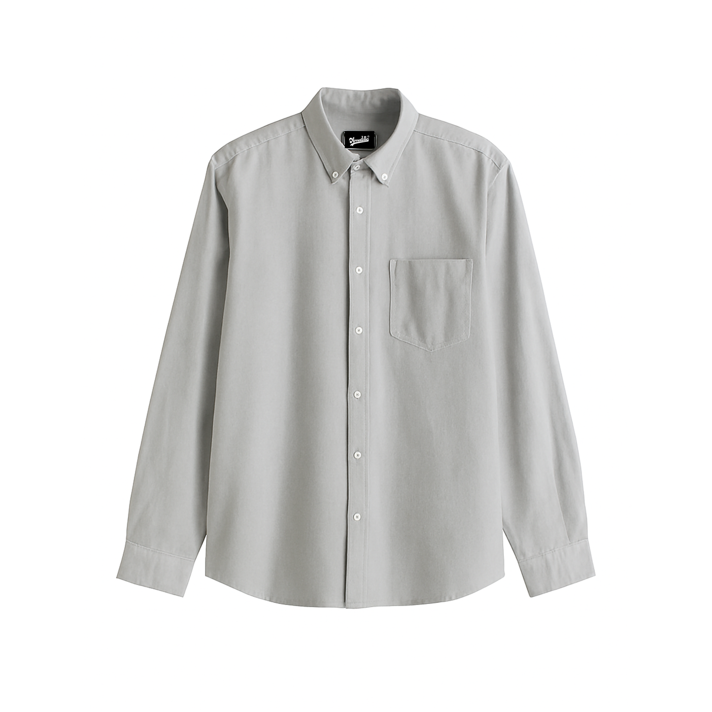 Light Grey Regular Fit Solid Shirt