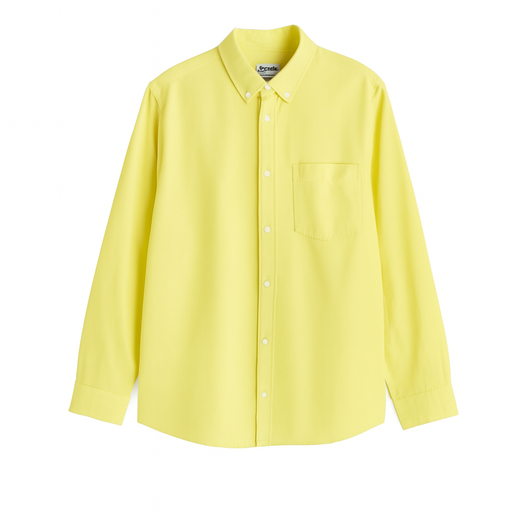 Lemon Yellow Regular Fit Solid Shirt