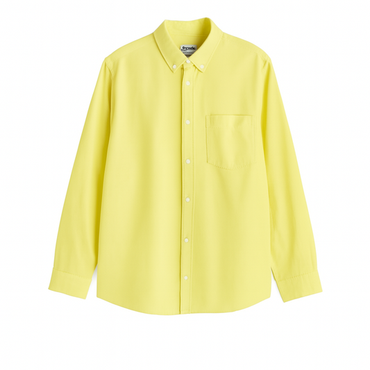 Lemon Yellow Regular Fit Solid Shirt