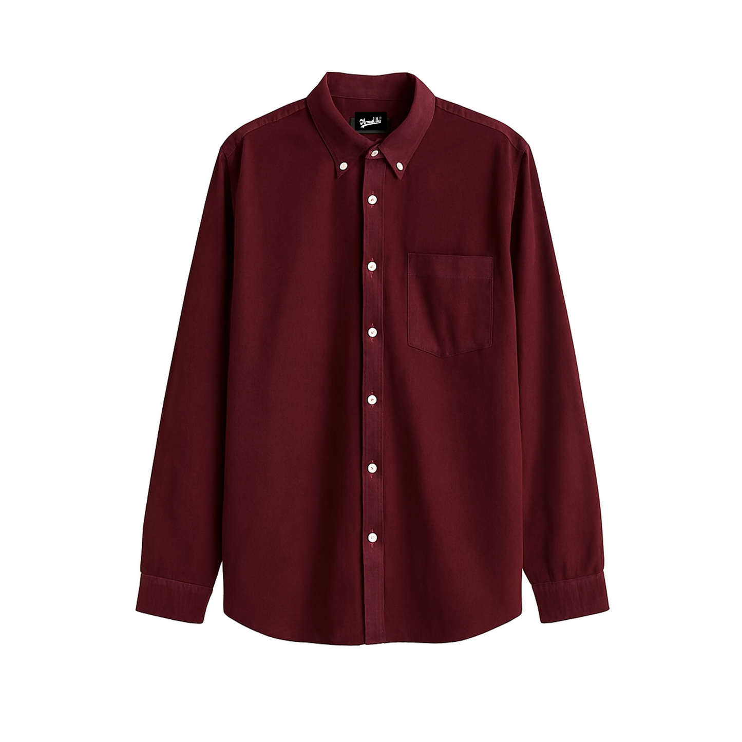 Maroon Regular Fit Solid Shirt
