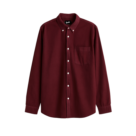 Maroon Regular Fit Solid Shirt