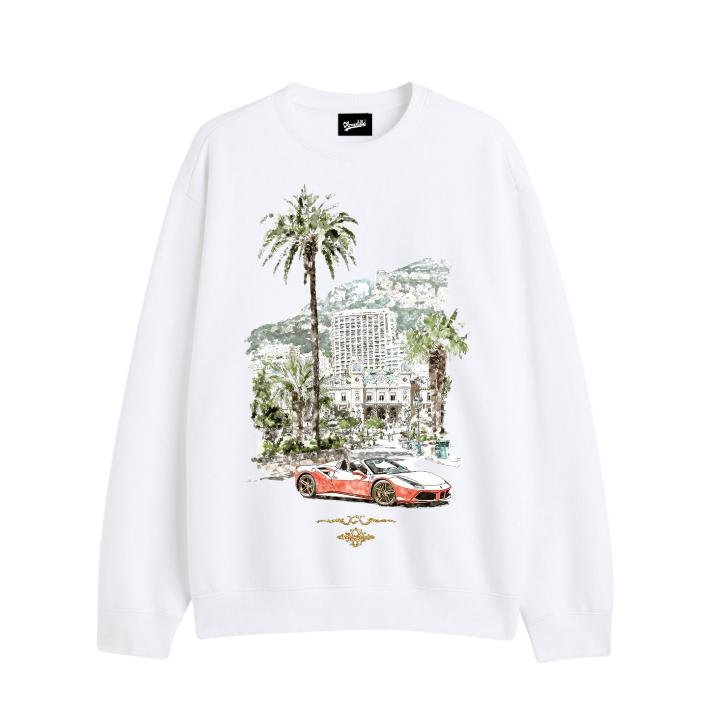 White Printed Oversized Sweatshirt