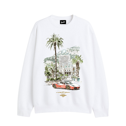 White Printed Oversized Sweatshirt