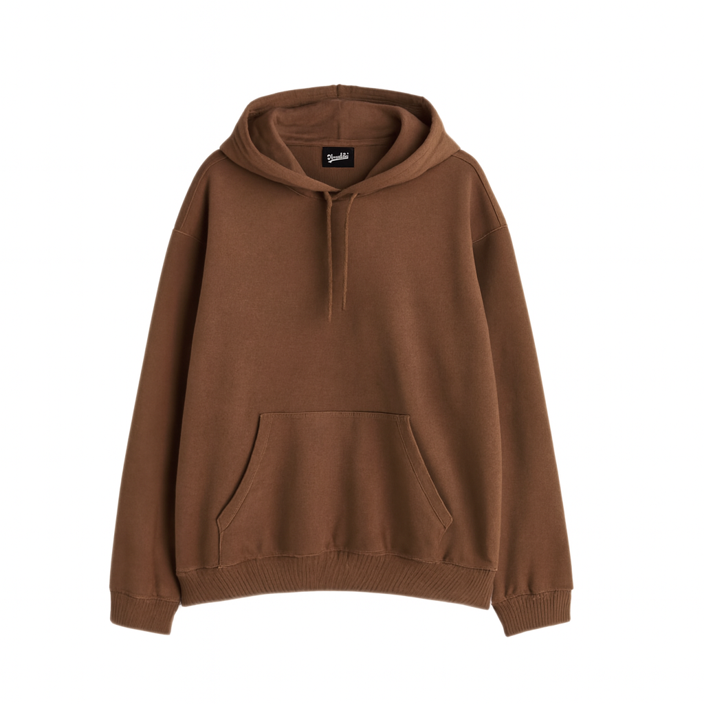 Brown Oversized Basic Hoodie