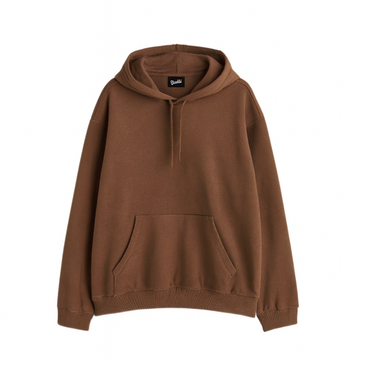 Brown Oversized Basic Hoodie