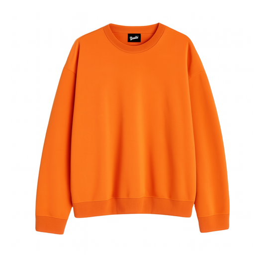 Orange Basic Oversized Sweatshirt