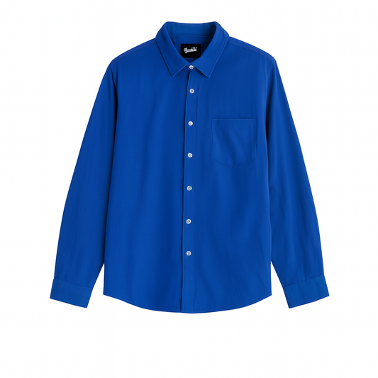 Royal Blue Regular Fit Solid Shirt