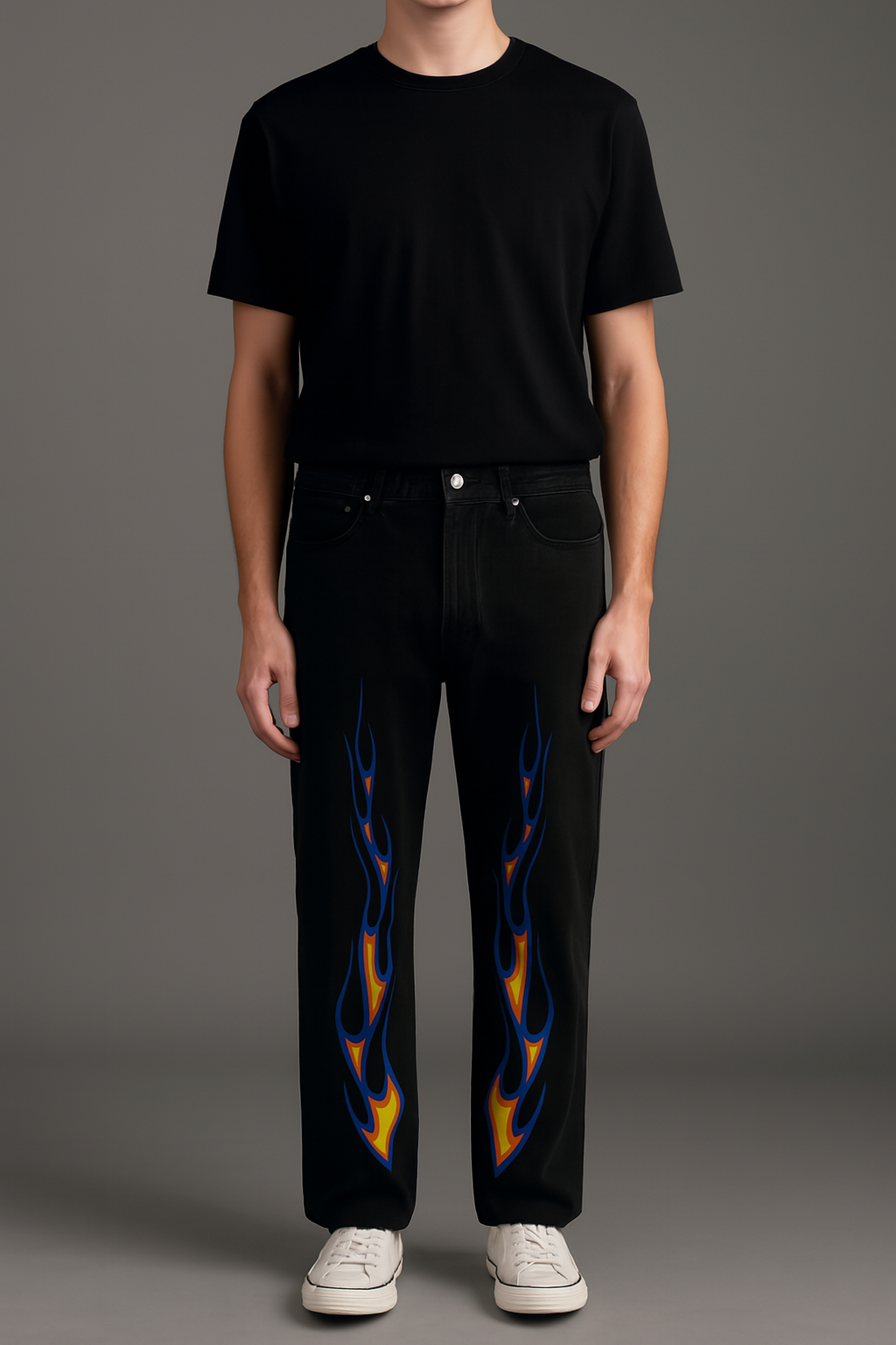 Black Baggy Fit Streetwear Jeans