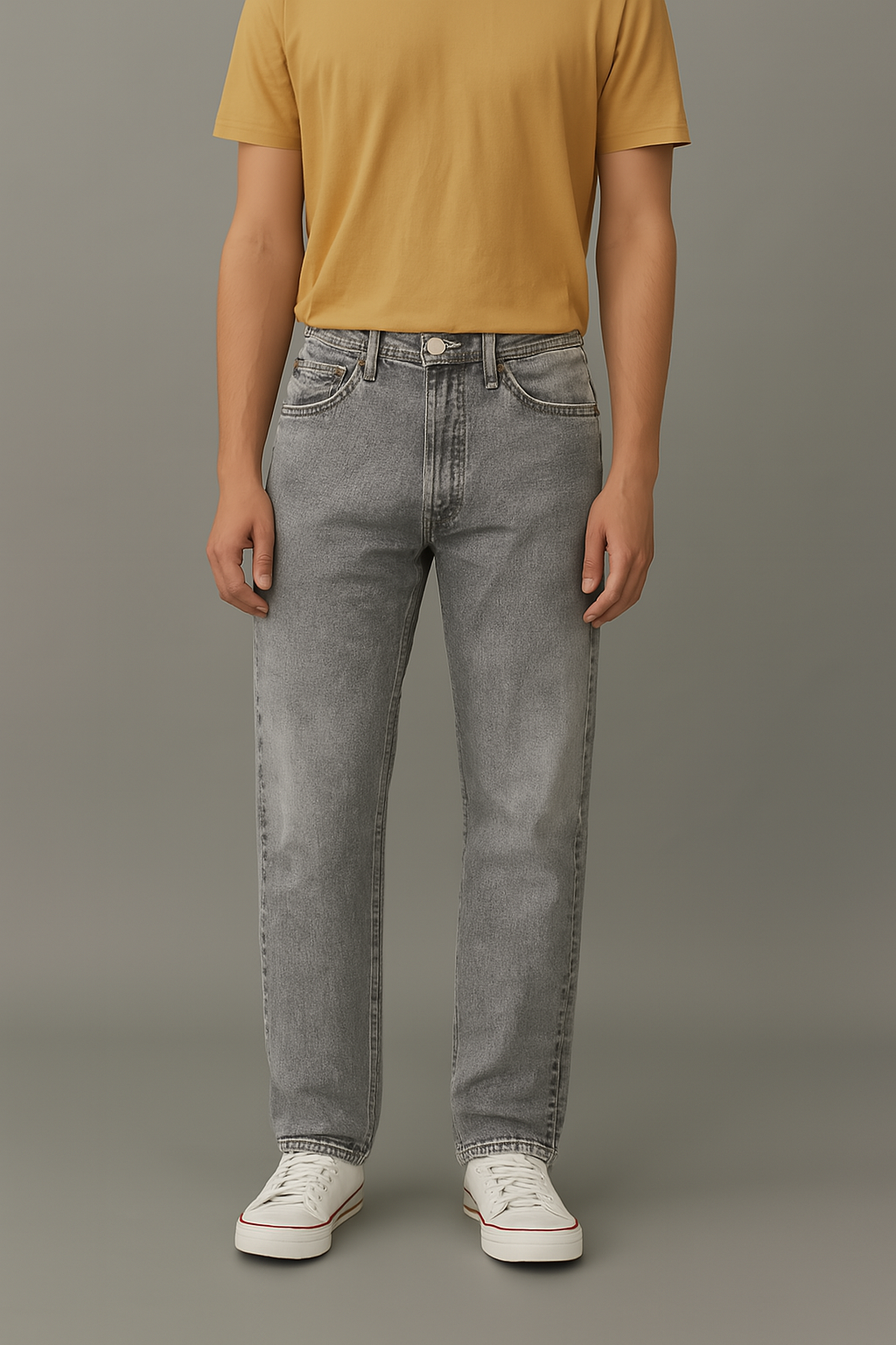 Grey Regular Fit Jeans