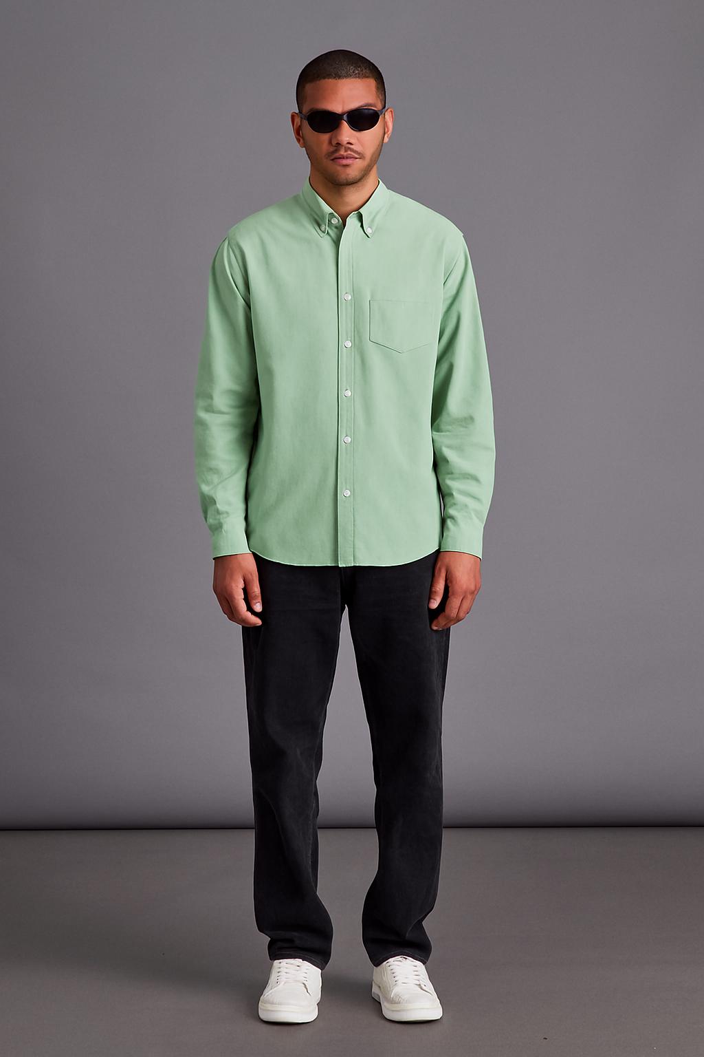 Light Green Regular Fit Solid Shirt