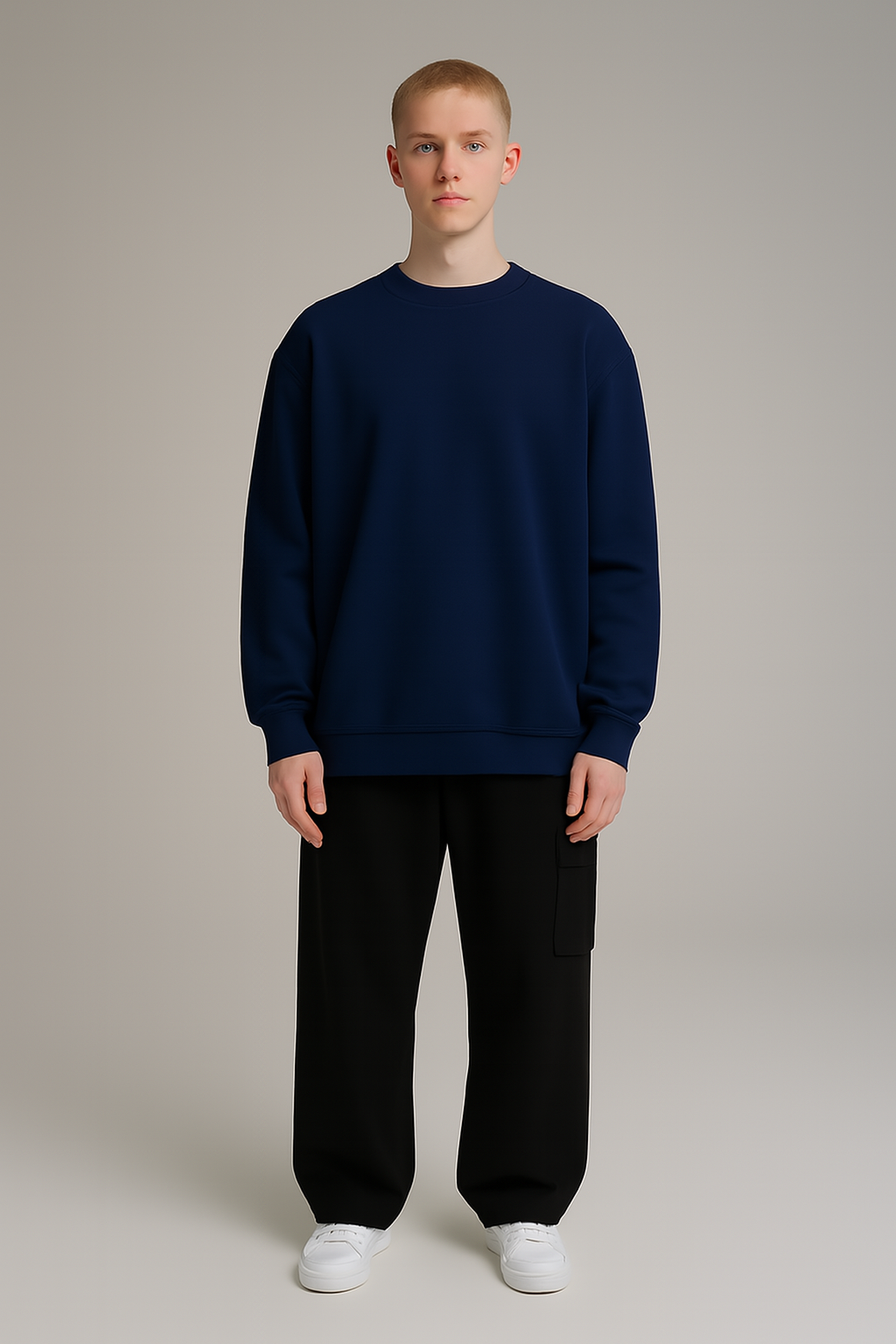 Navy Blue Oversized Sweatshirt