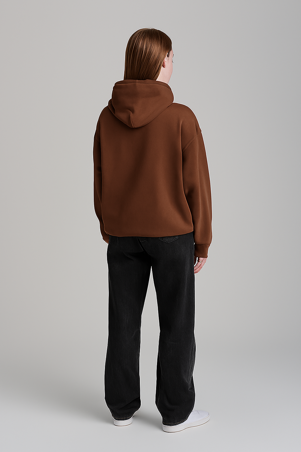 Brown Oversized Basic Hoodie