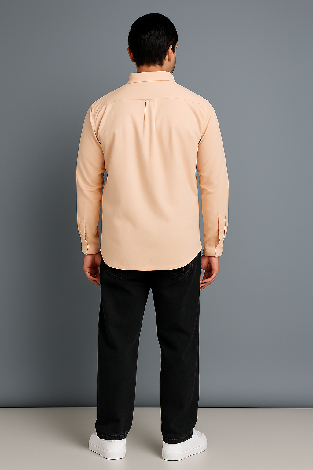 Peach Regular Fit Solid Shirt