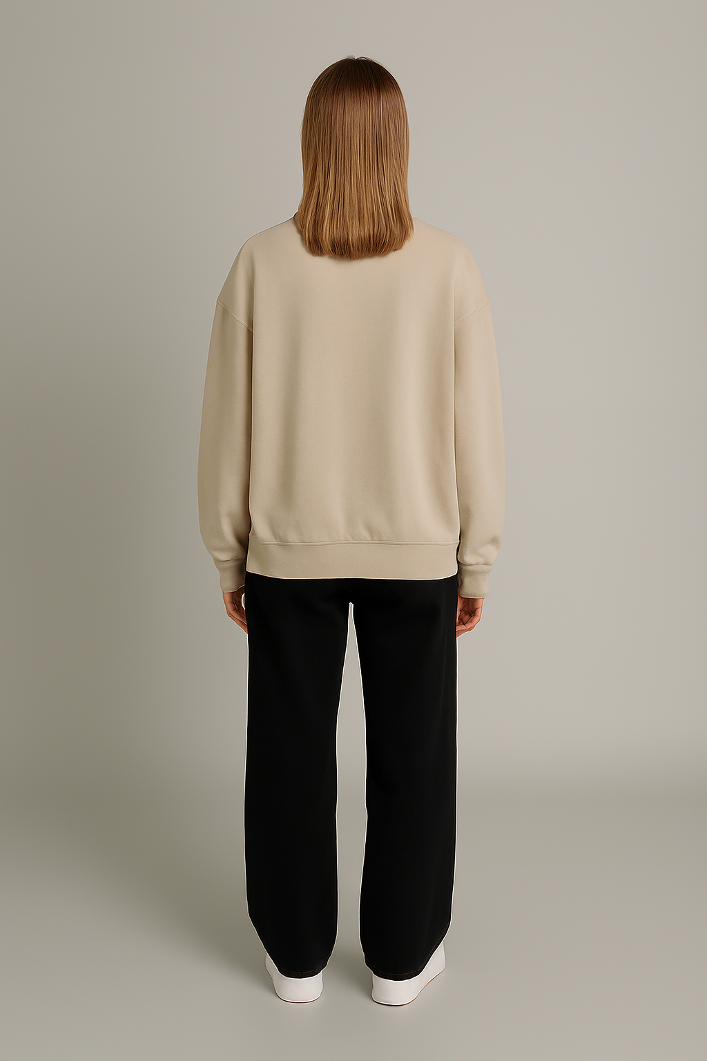 Beige Oversized Sweatshirt