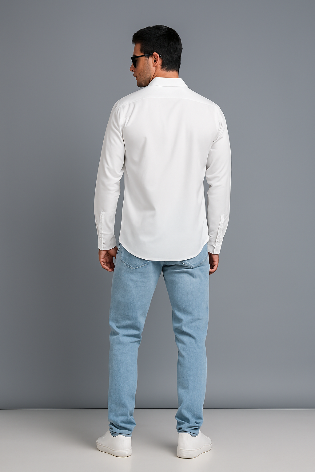 White Graphic Regular Fit Solid Shirt