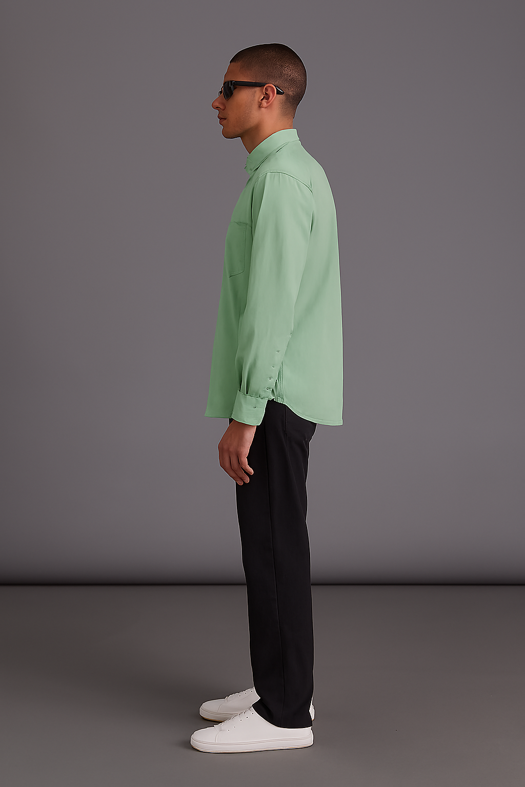 Light Green Regular Fit Solid Shirt