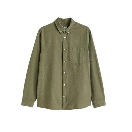 Olive Green Regular Fit Solid Shirt